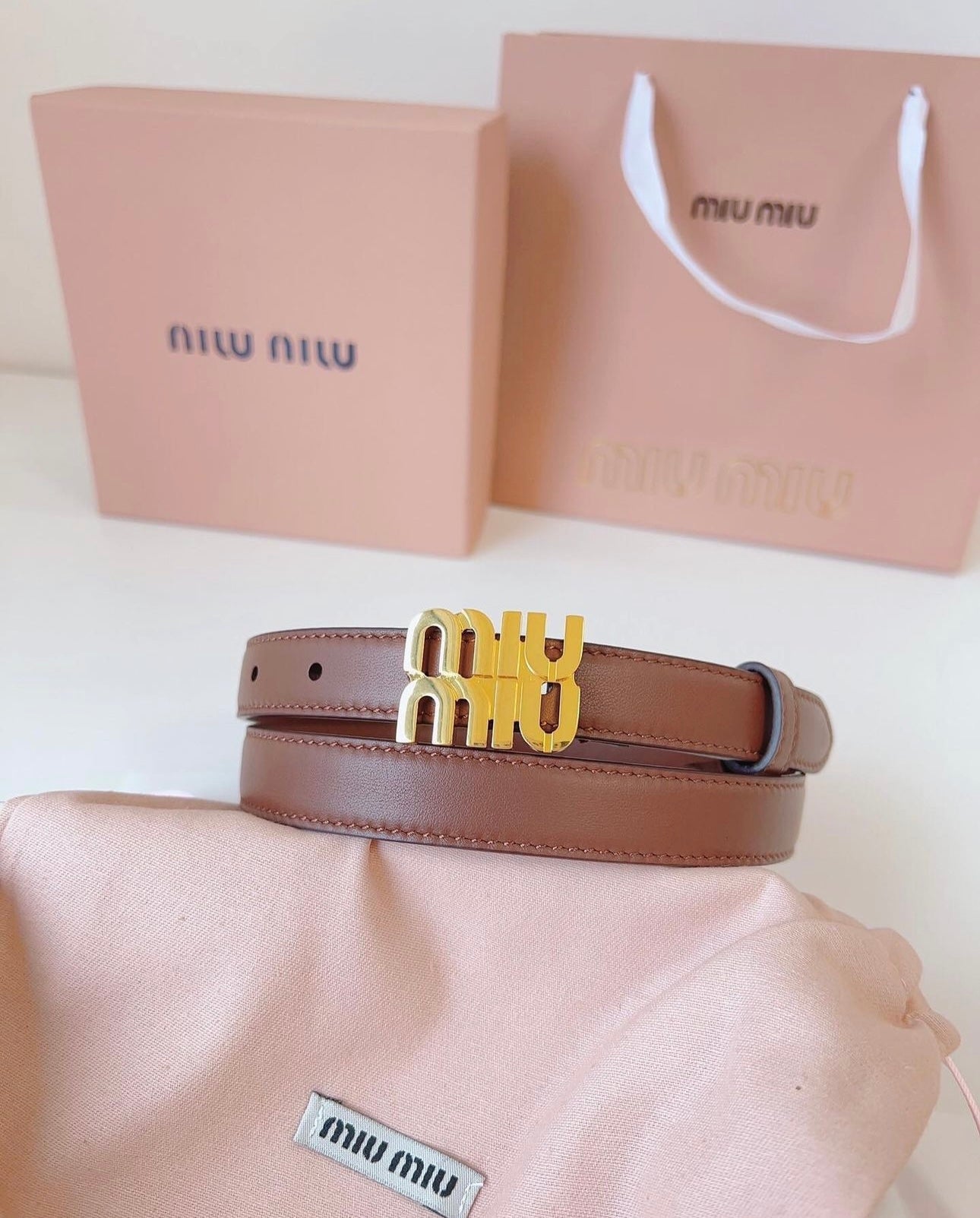 Logo Leather Belt