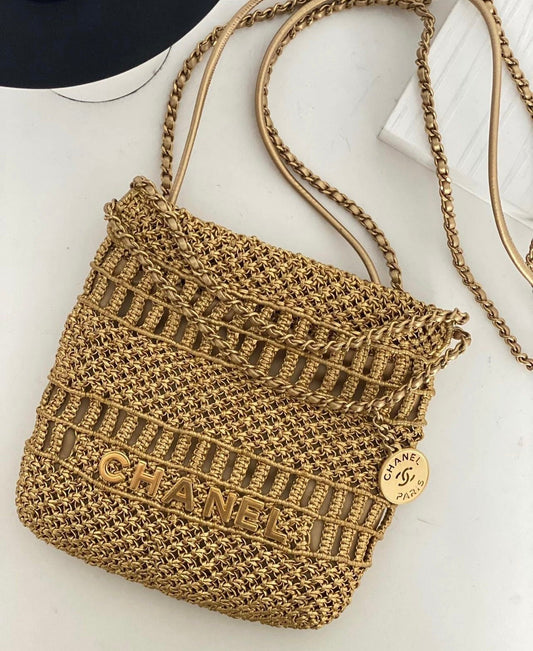 Raffia Mini Chain Bag