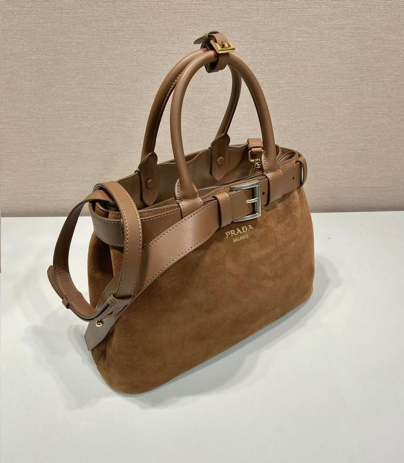 Buckle Suede Bag