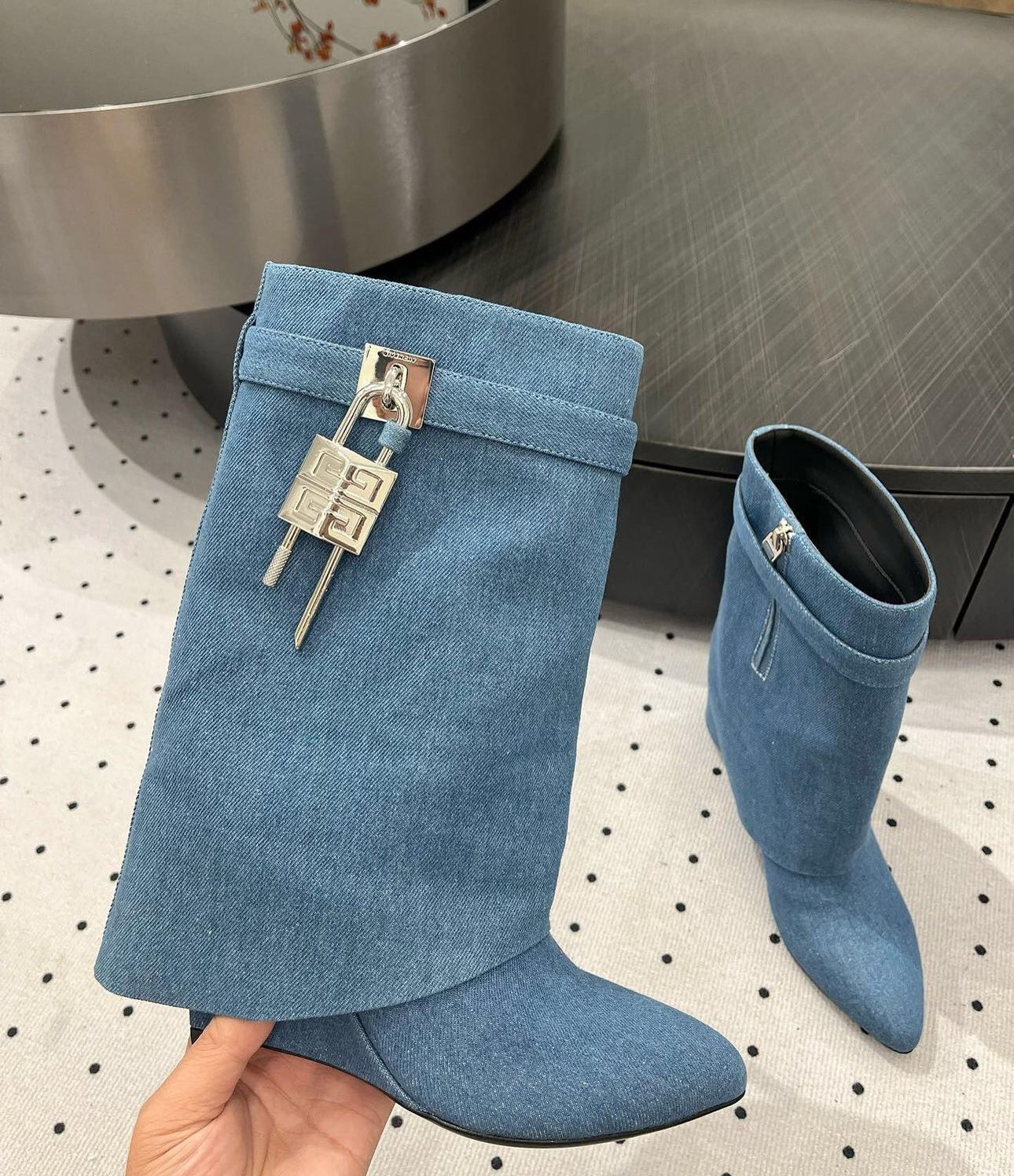 Shark Lock Ankle Boots