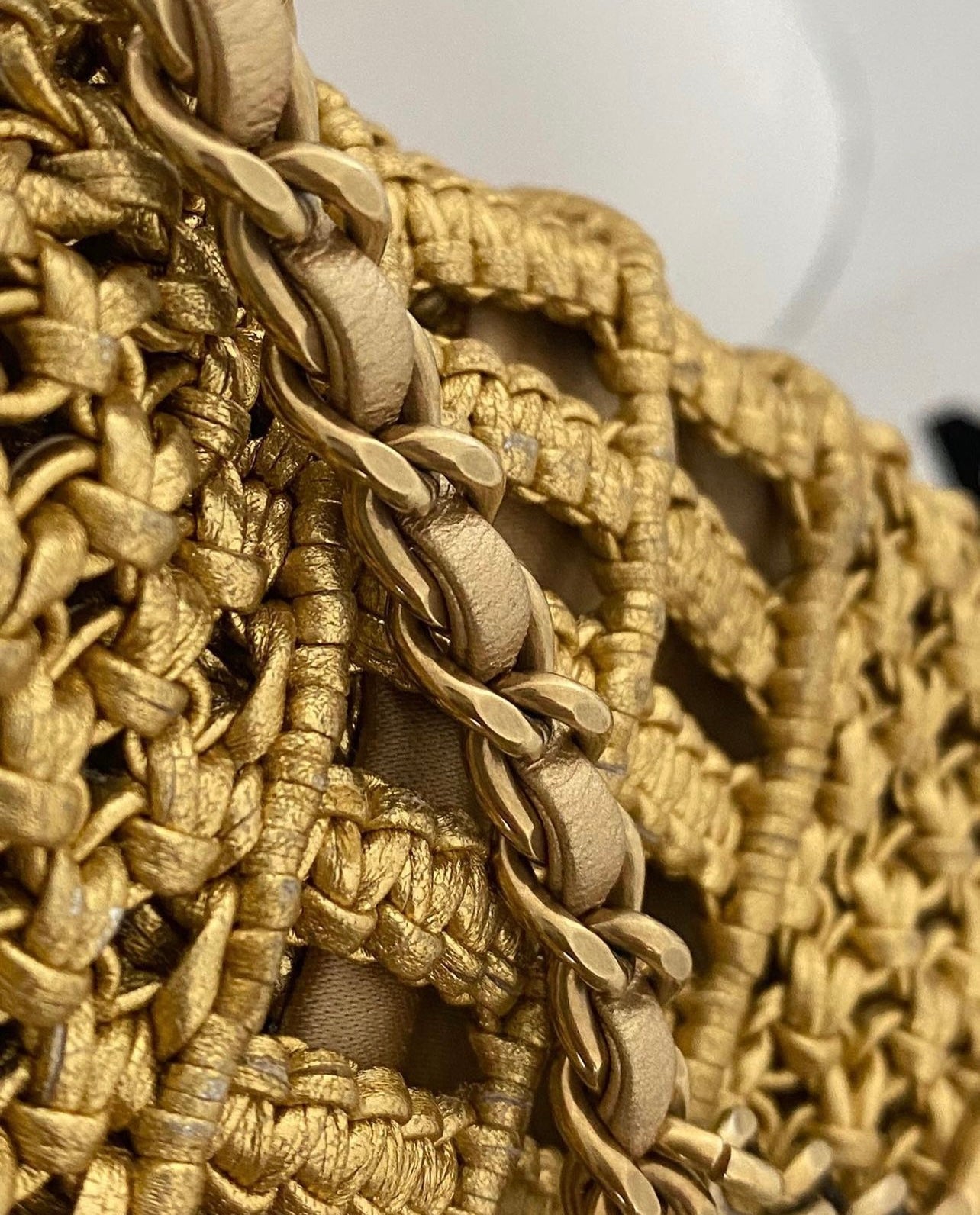 Raffia Mini Chain Bag