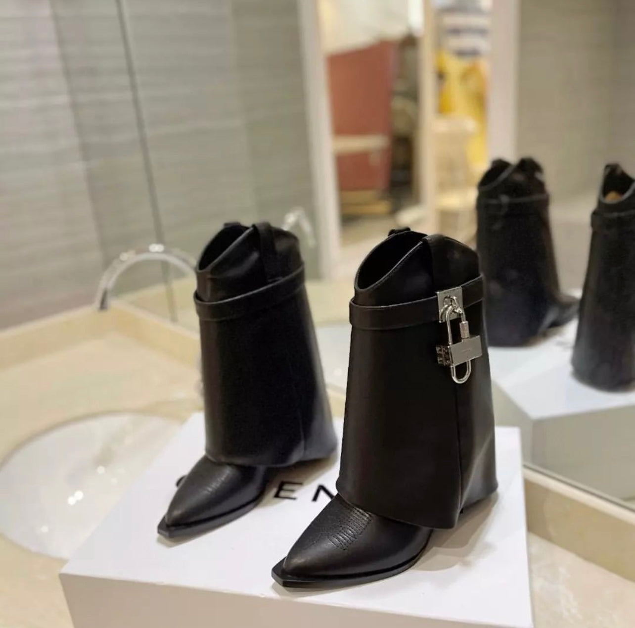 Shark Lock Ankle Boots