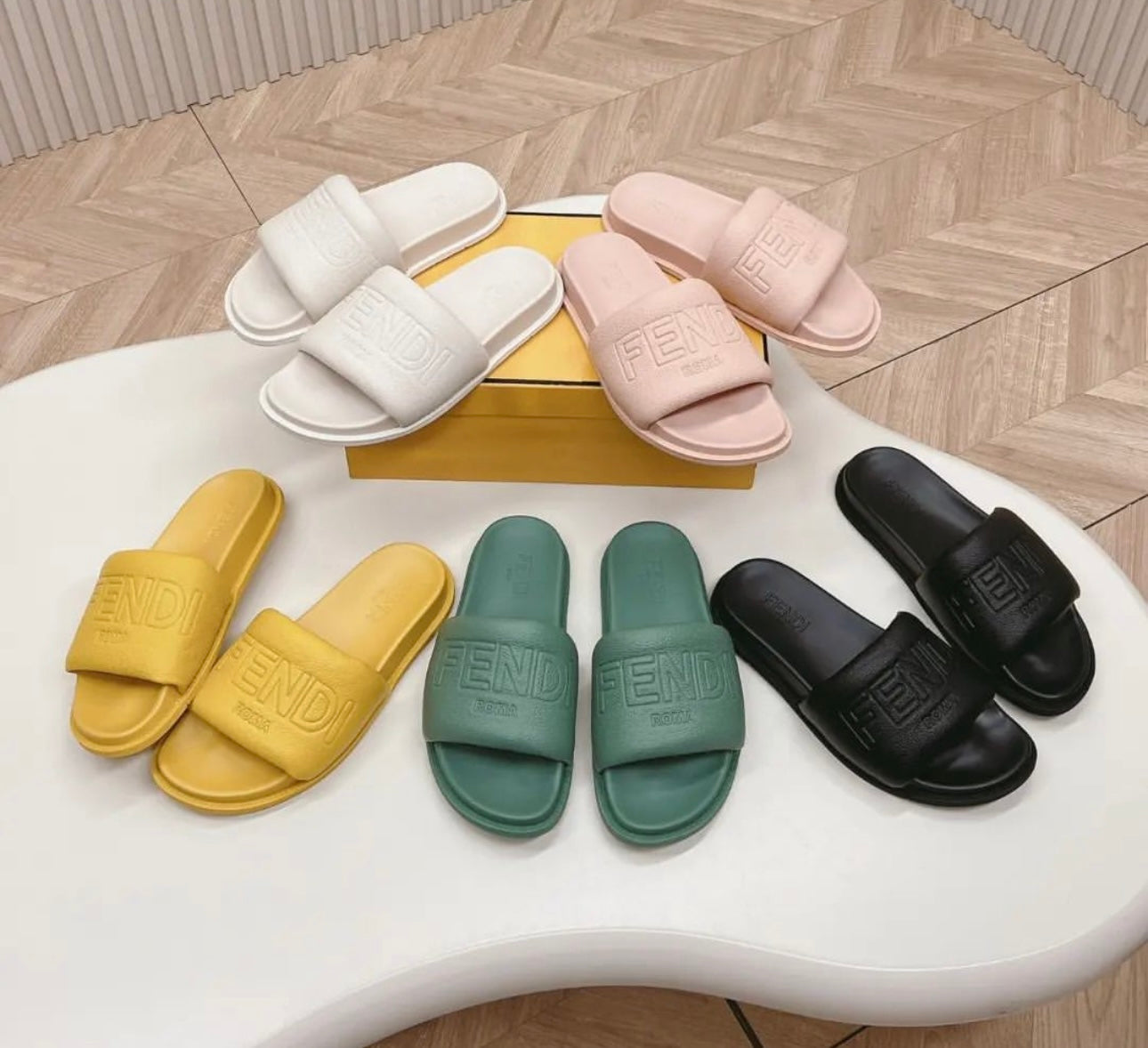 FF Leather Slides