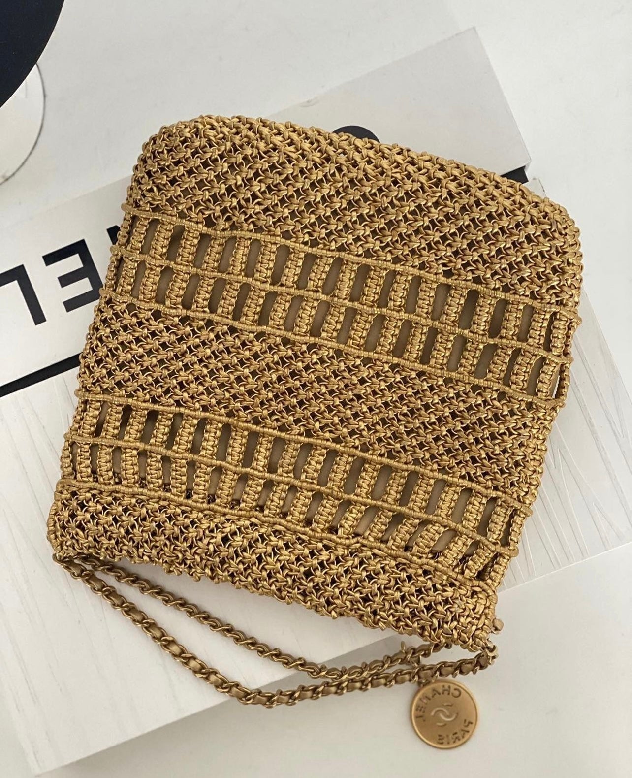 Raffia Mini Chain Bag