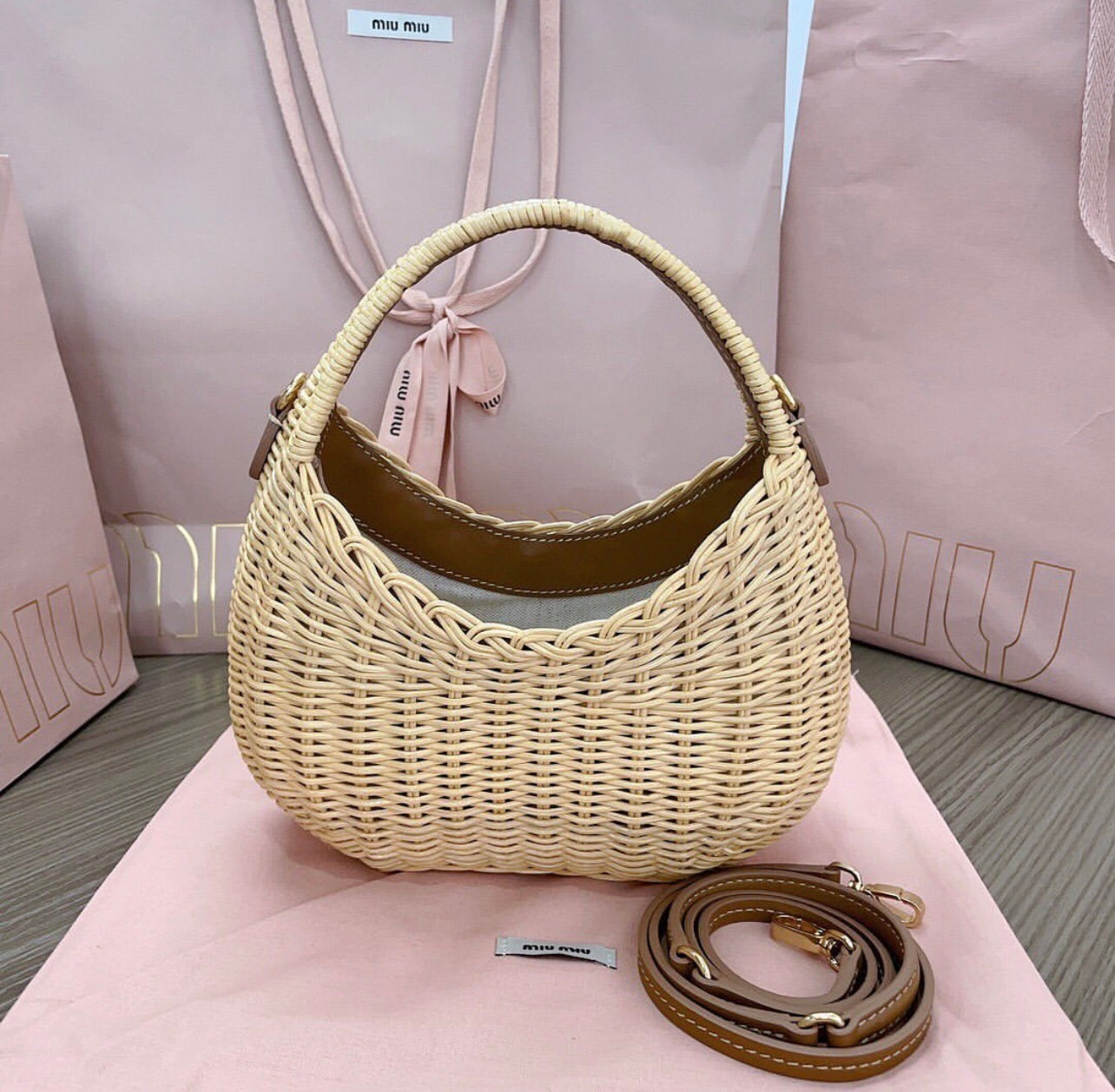 Wicker Hobo Bag