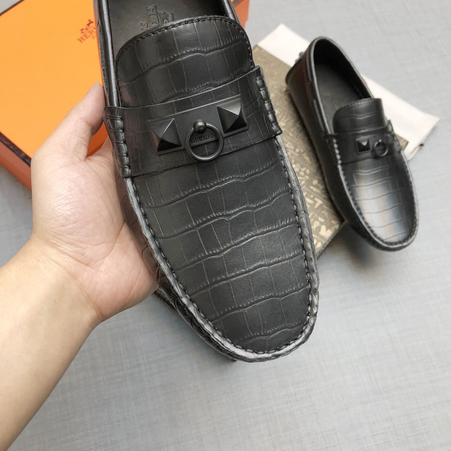 Embossed Loafers