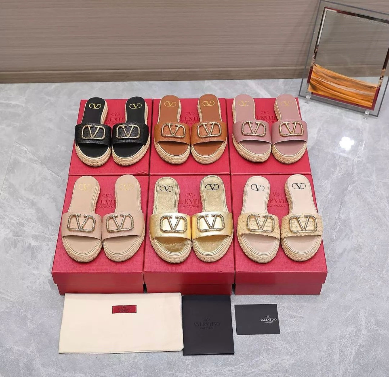 V Logo Sandals