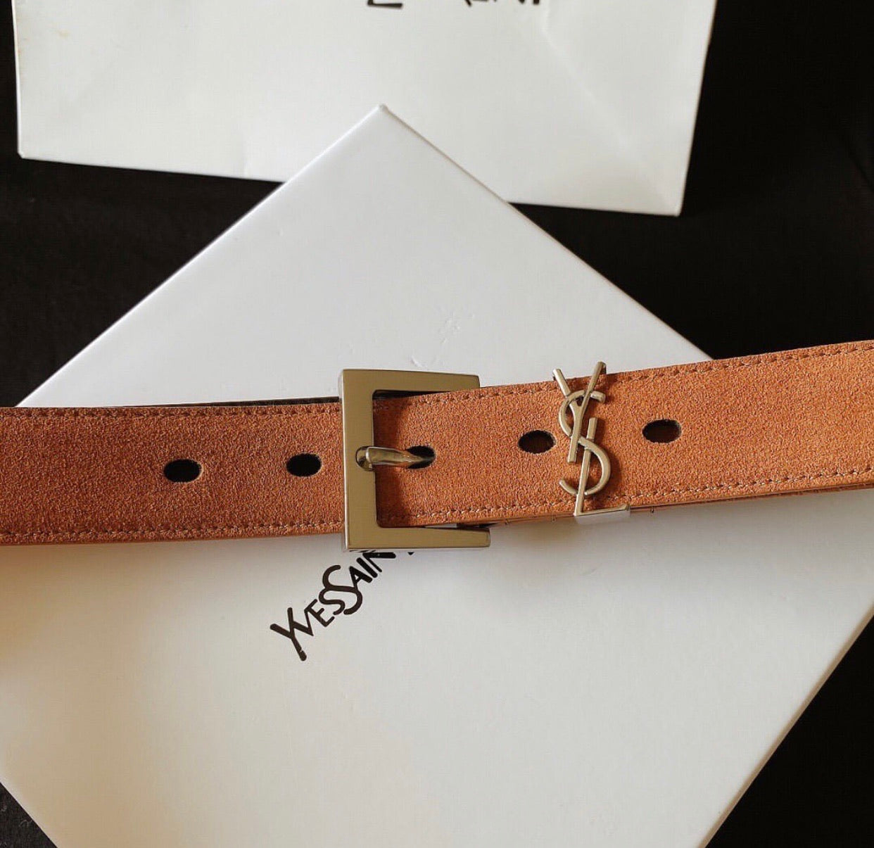 Suede Logo Belt