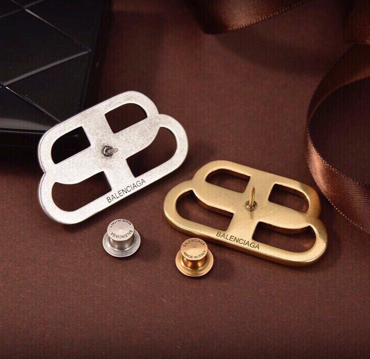 B Logo Brooch