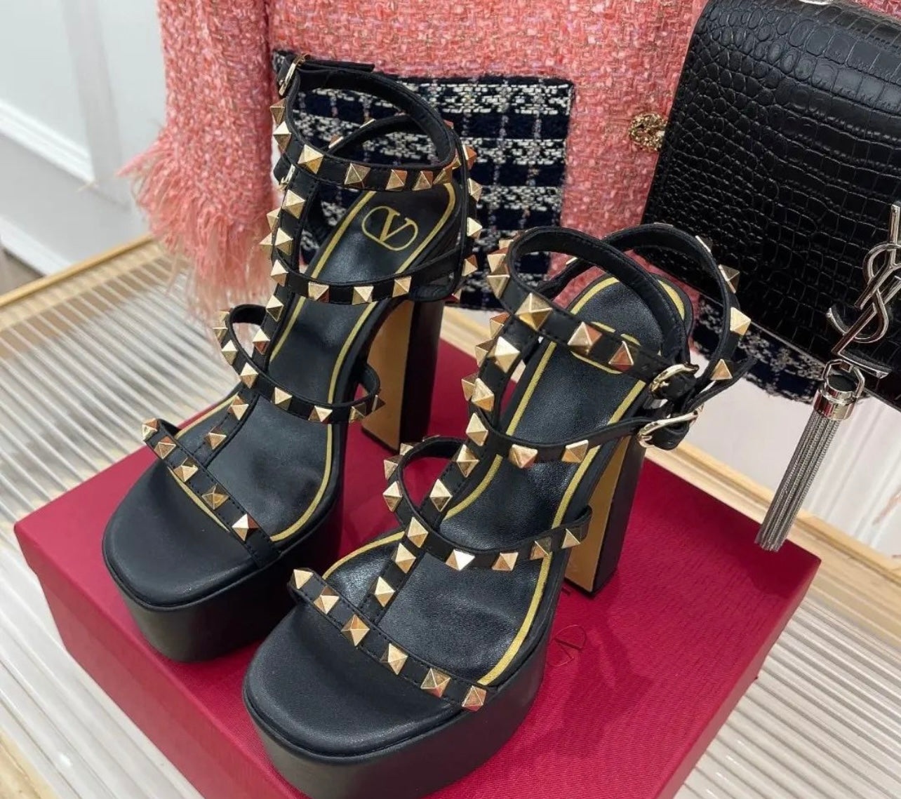 Rockstud Platform Sandals