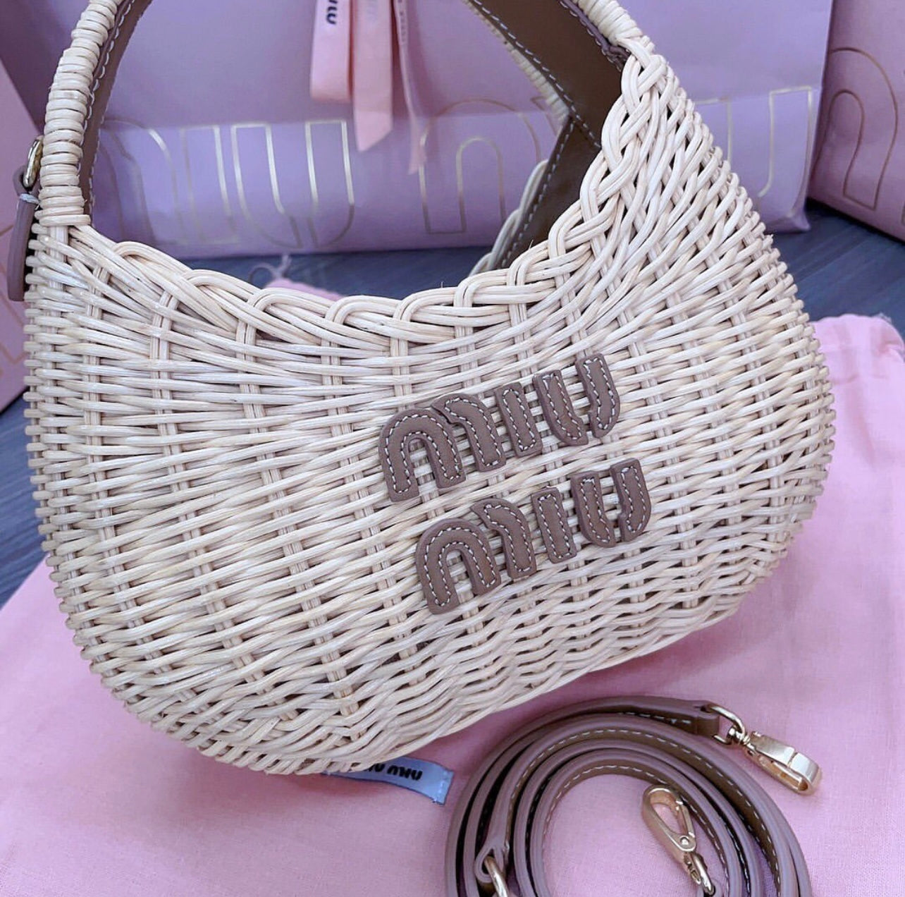 Wicker Hobo Bag