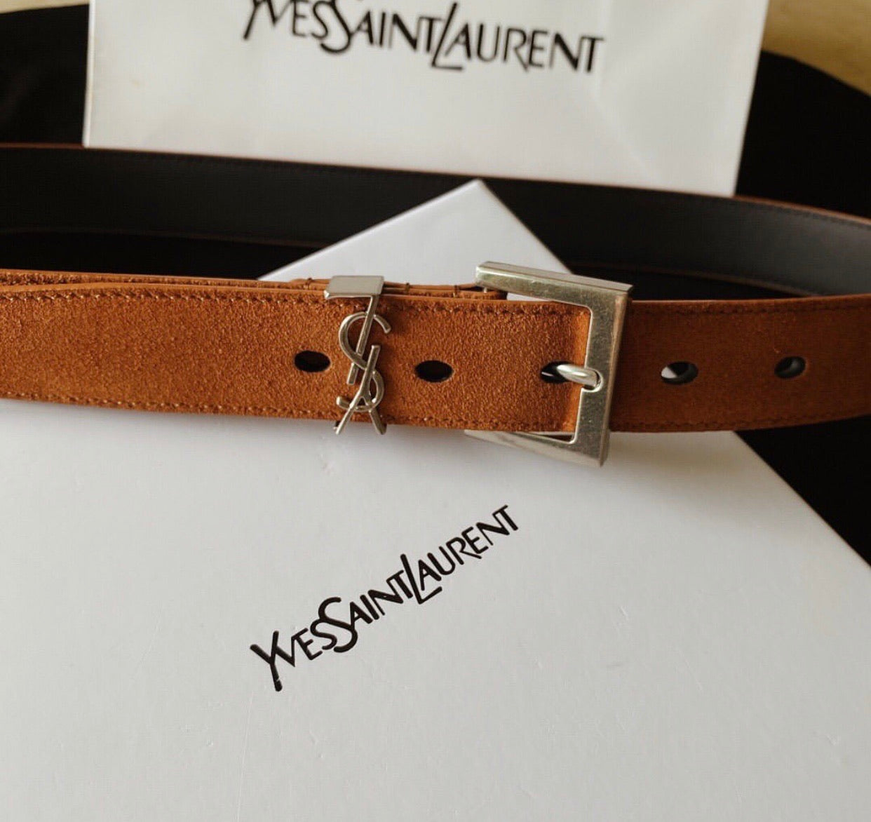 Suede Logo Belt