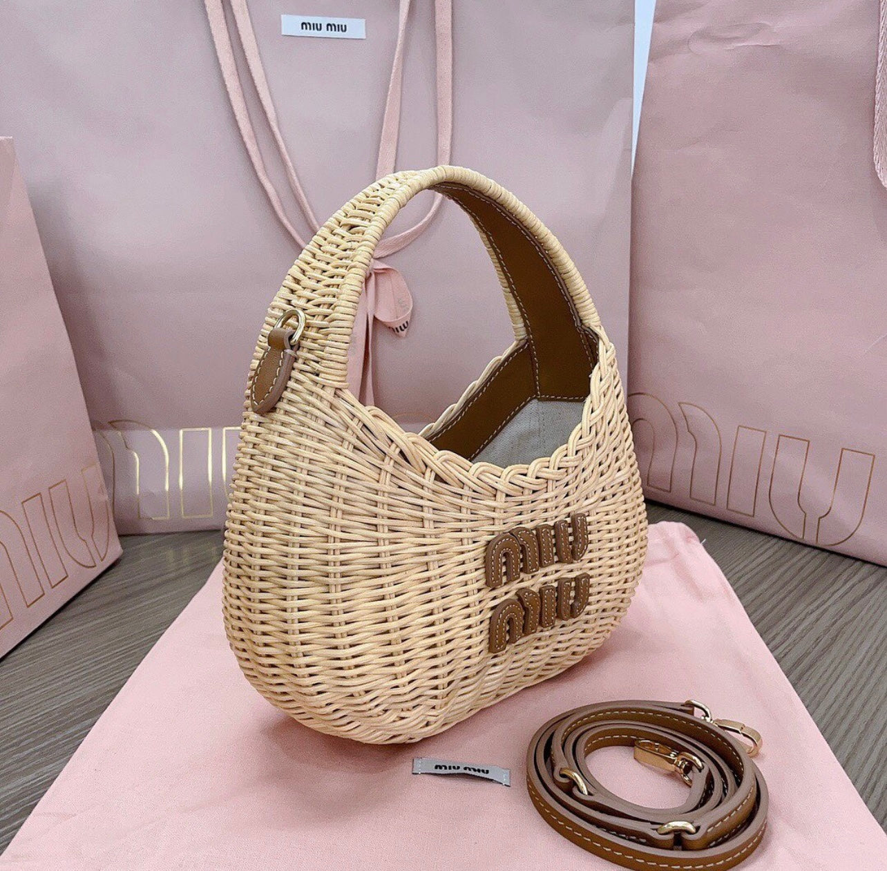 Wicker Hobo Bag