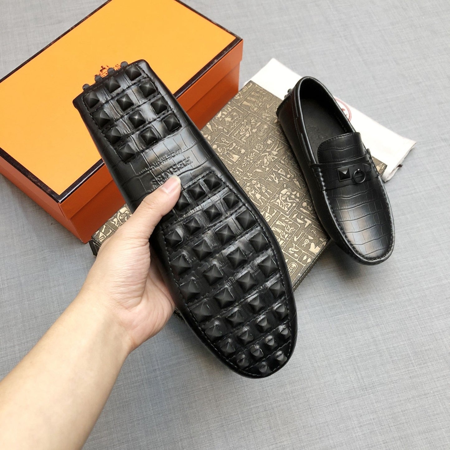 Embossed Loafers