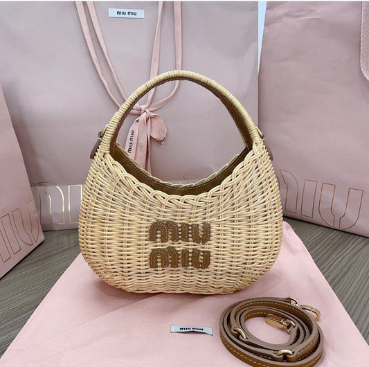 Wicker Hobo Bag