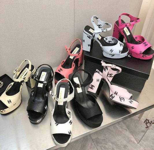 CC Logo Platform Sandals