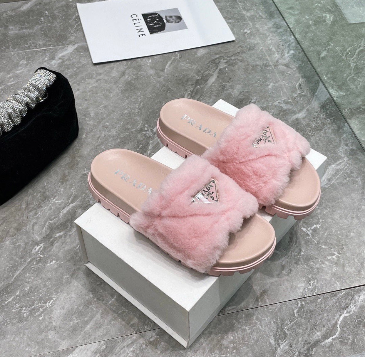 Shearling Slides